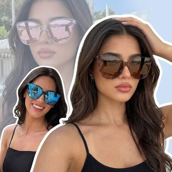 Accessories - POLARIZED SUNGLASSES FOR WOMEN UV400 PROTECTION OVERSIZED CAT EYE FRAME RETRO